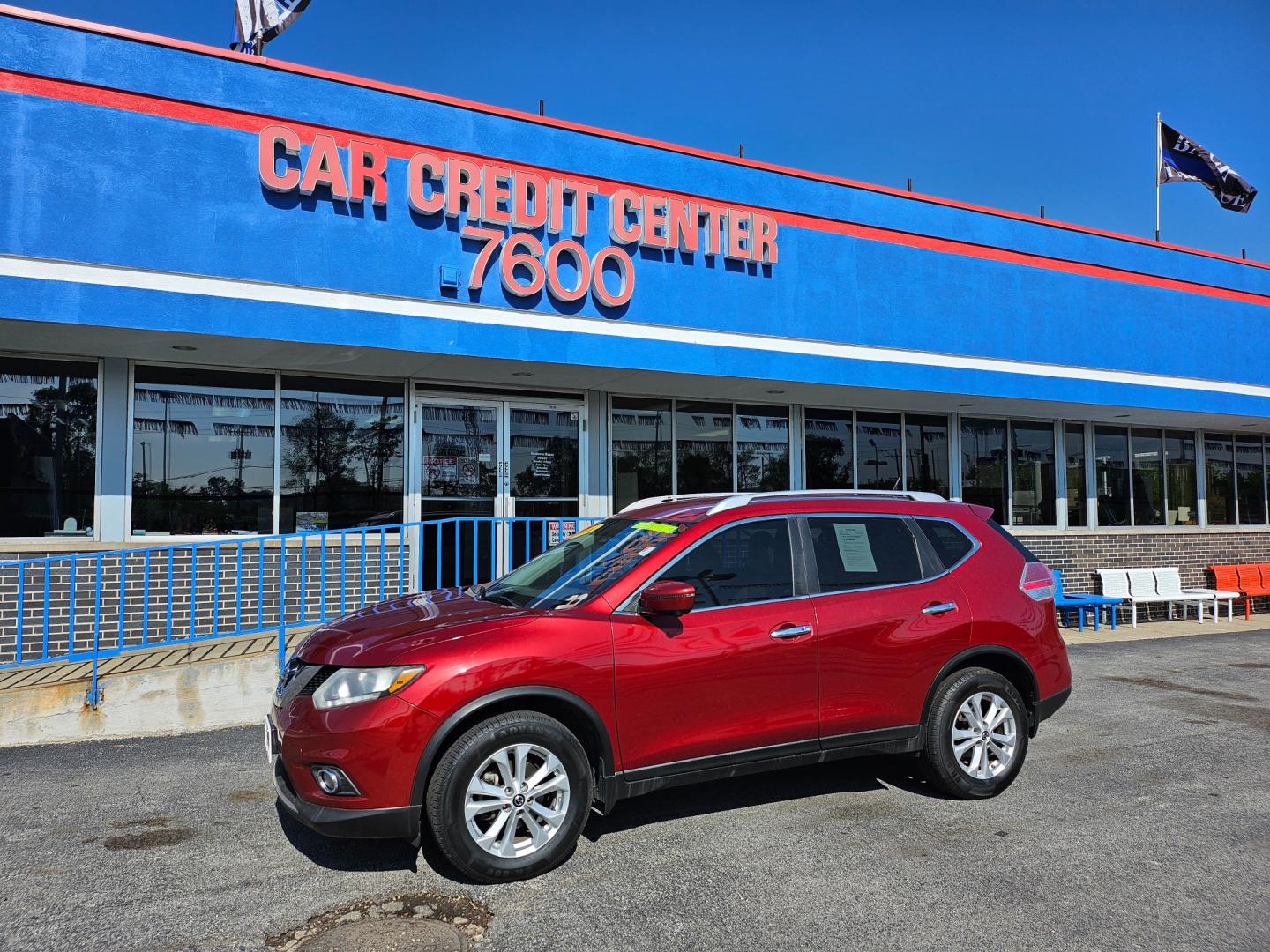 2016 RED Nissan Rogue SV AWD (KNMAT2MV2GP) with an 2.5L L4 DOHC 16V engine, CVT transmission, located at 7600 S Western Ave., Chicago, IL, 60620, (773) 918-3980, 0.000000, 0.000000 - Photo#1